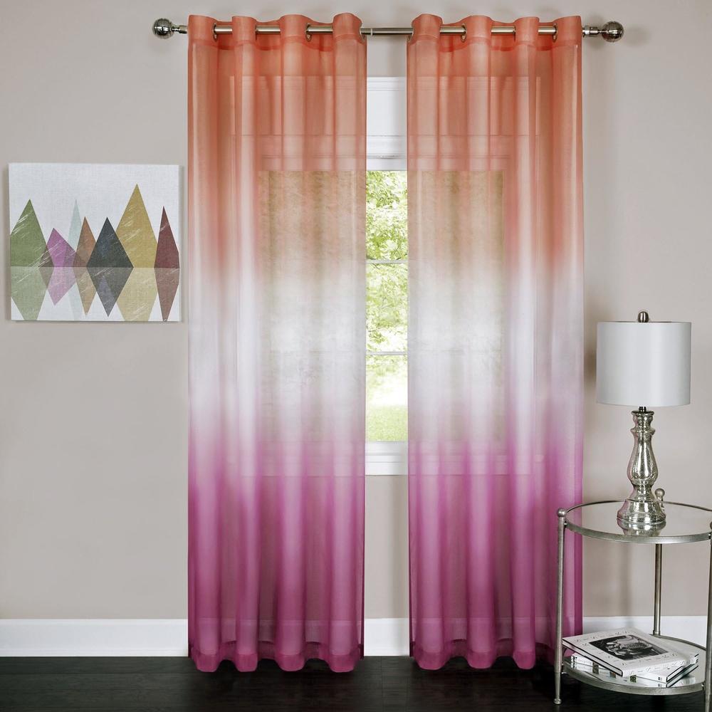 Achim Home Furnishing: Rainbow Pink Faded Modern Window Curtain Panel