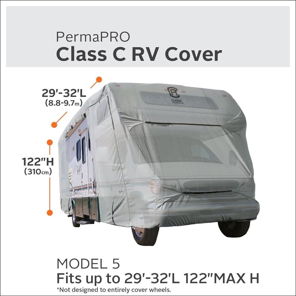 Classic Accessories 80-129-161001-00 PermaPRO Class C RV Cover Fits 23'-26' L