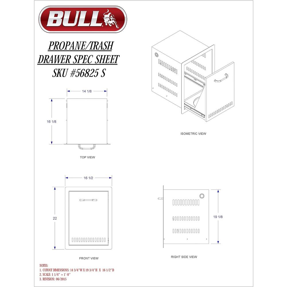 Bull Outdoor Products Stainless Steel Propane Drawer