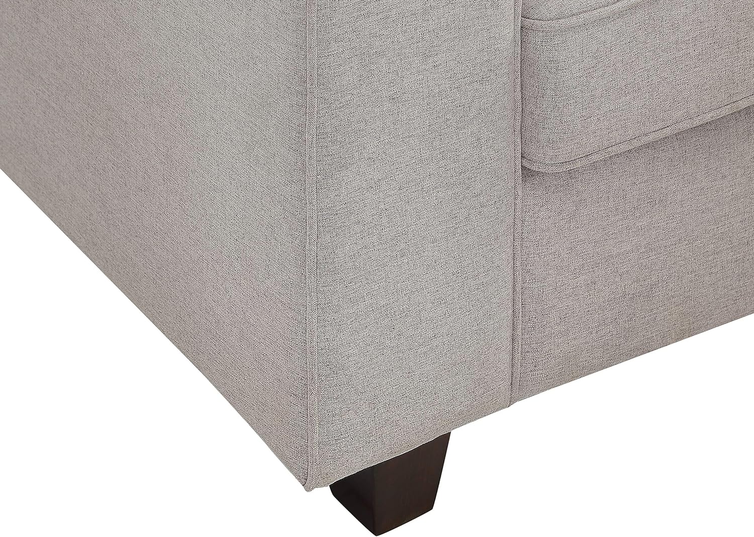 Lilola Home Irma Light Gray Linen 8Pc Modular L-Shape Sectional Sofa Chaise and Ottoman