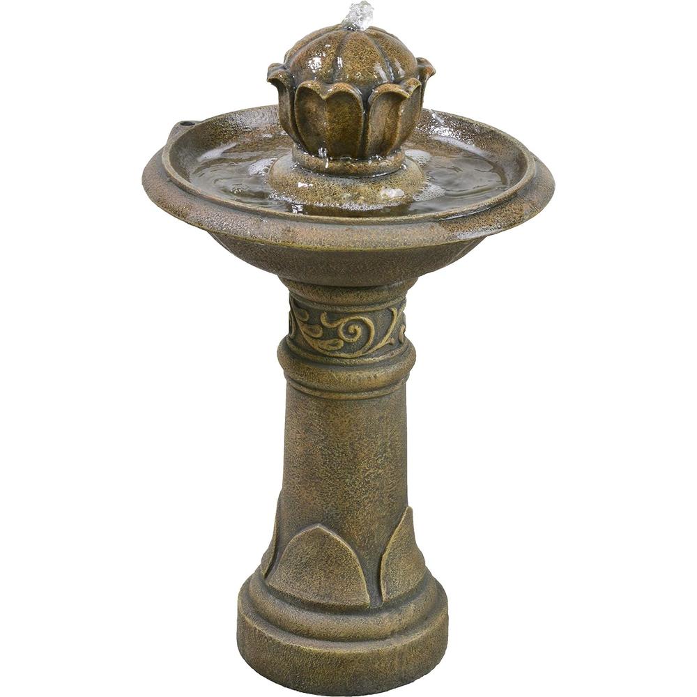 Bond Manufacturing Y96591 Brielle Lighted Bubbling Garden Fountain, 29.5H 20.5W 20.5D, Grey