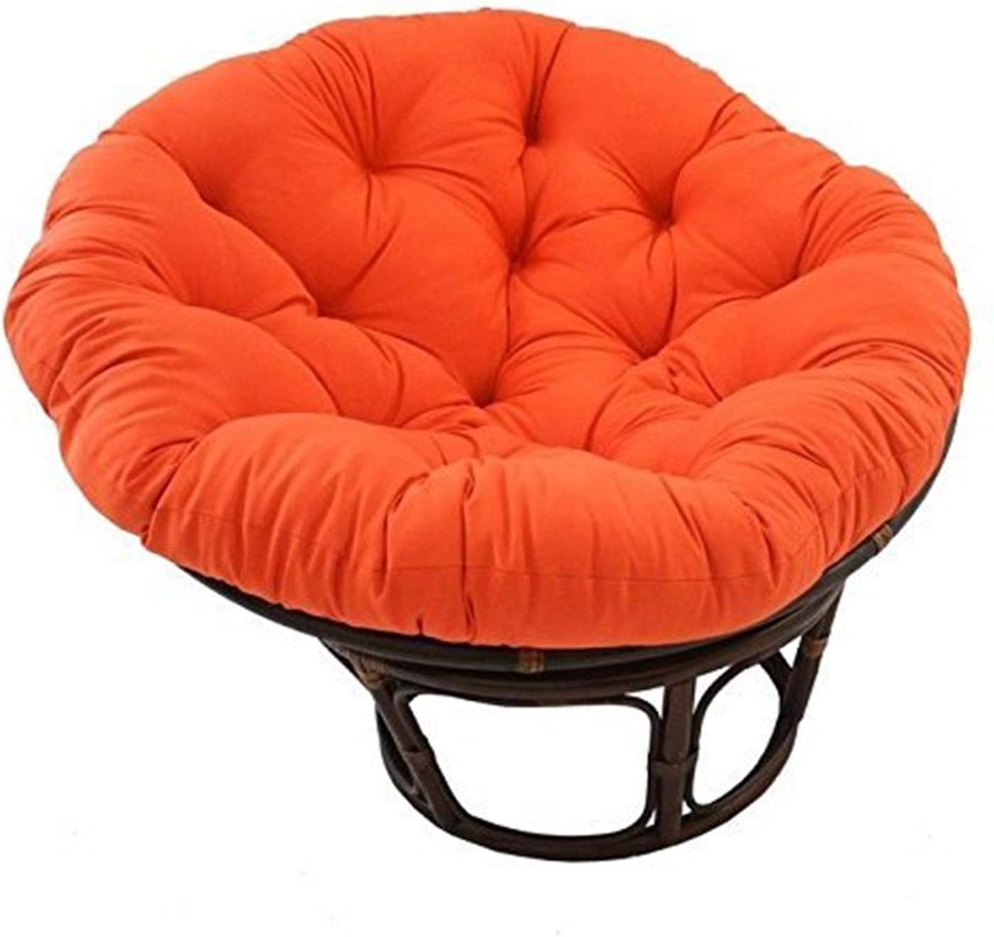 International Caravan Furniture Piece 42-Inch Rattan Papasan Chair with Solid Twill Cushion