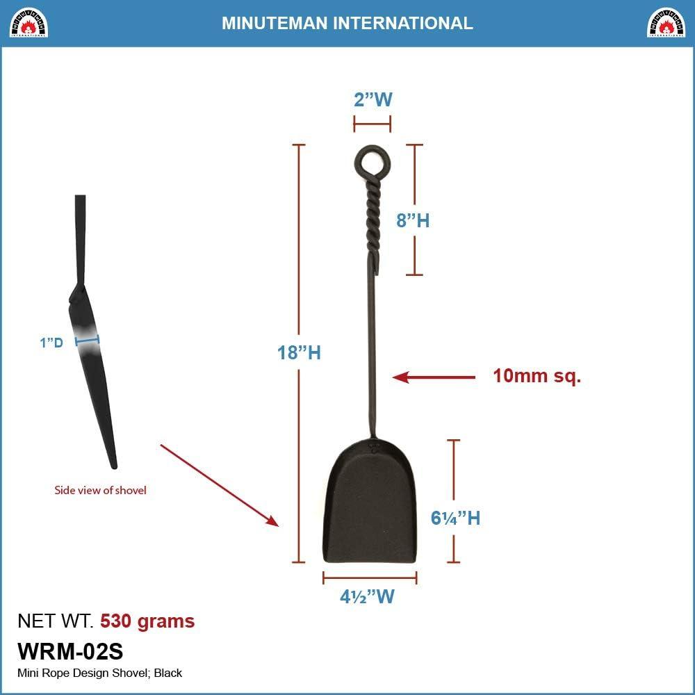 Minuteman International Rope Handle Single Poker Fireplace Tool, Standard 28-in, Black