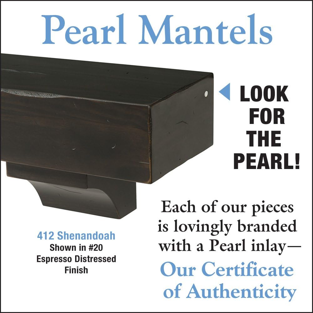 Pearl Mantels 412-60-20 The Shenandoah 60-Inch Shelf/Mantel Shelf Espresso Rustic Distressed Finish