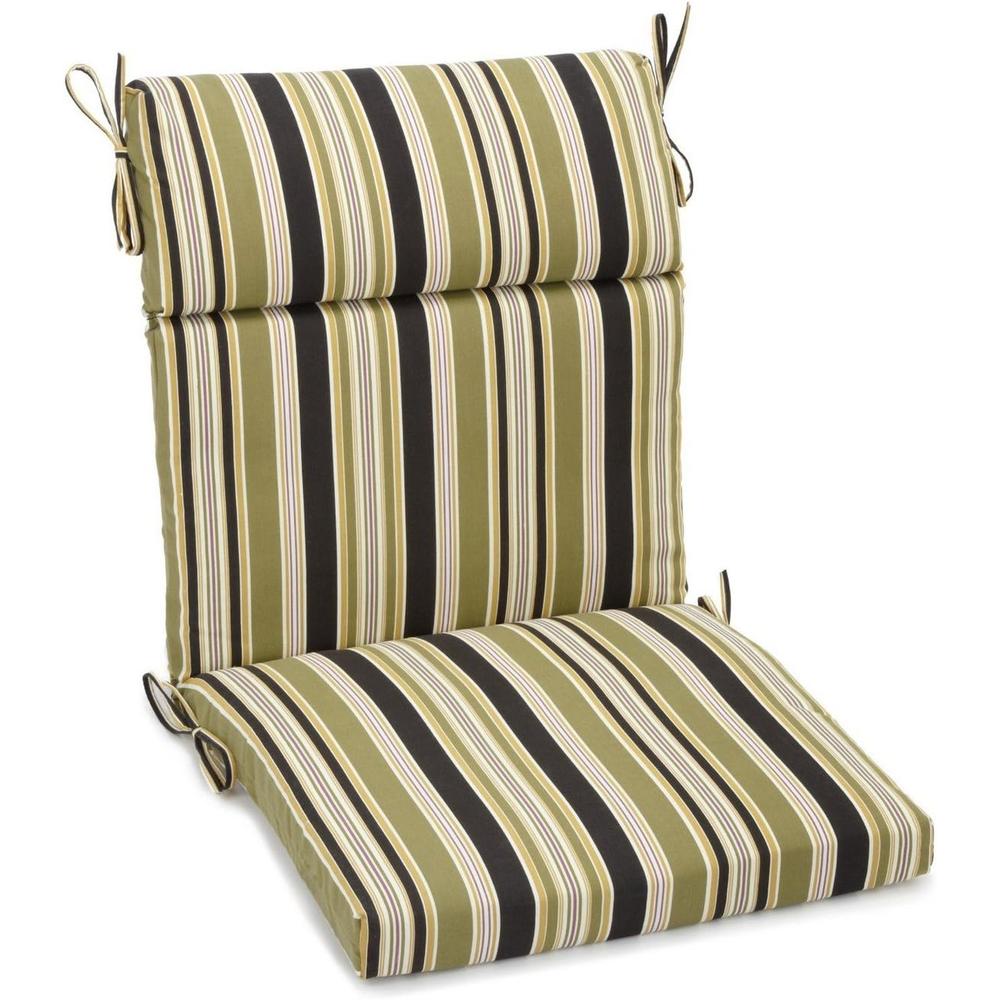 Blazing Needles 19-inch by 40-inch Spun Polyester Outdoor Squared Seat/Back Chair Cushion - Lyndhurst Raven