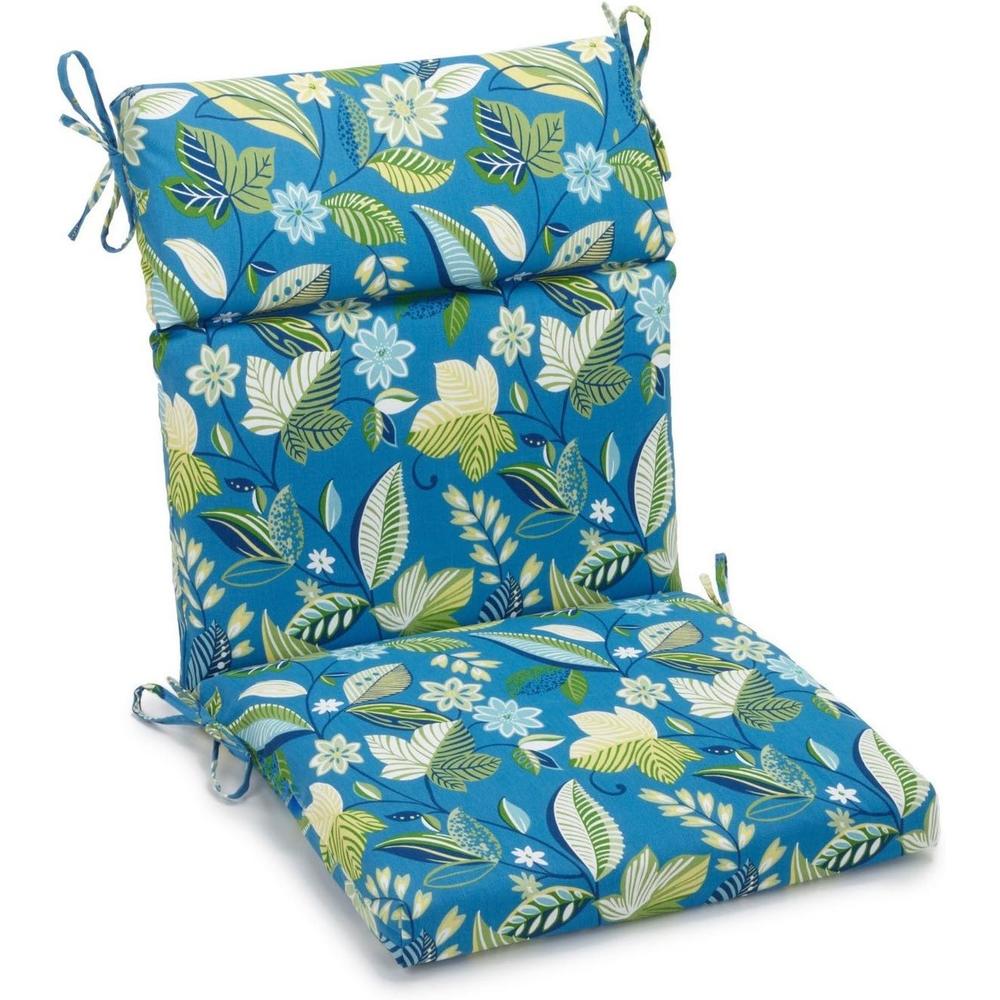 Blazing Needles 19-inch by 40-inch Spun Polyester Outdoor Squared Seat/Back Chair Cushion - Lyndhurst Raven