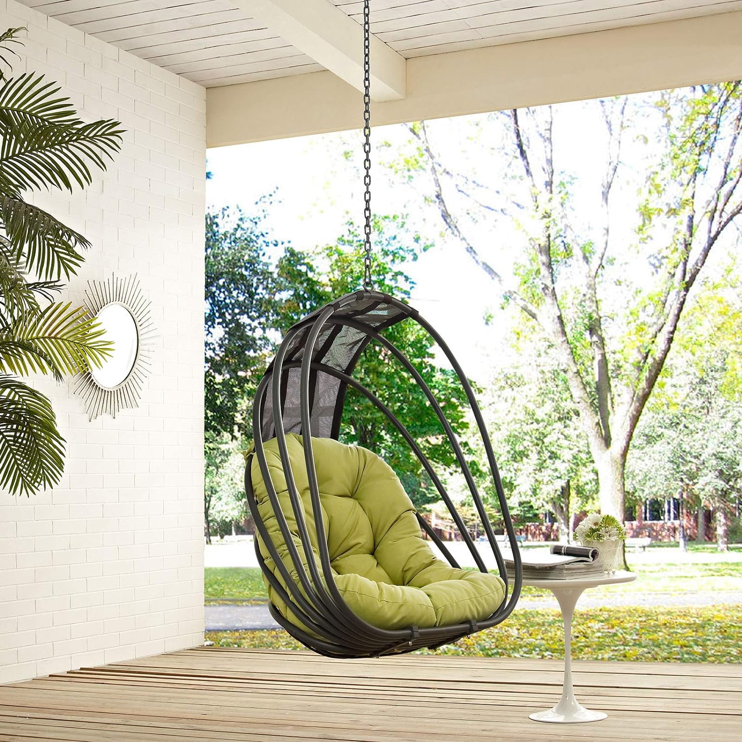 Modway Whisk Outdoor Patio Swing Chair Without Stand, Peridot