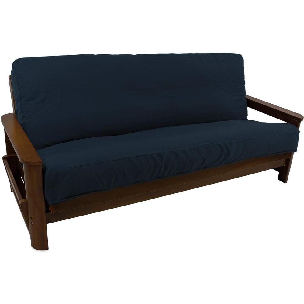 Blazing Needles Solid Twill 8 to 9-inch Full Futon Cover - Navy