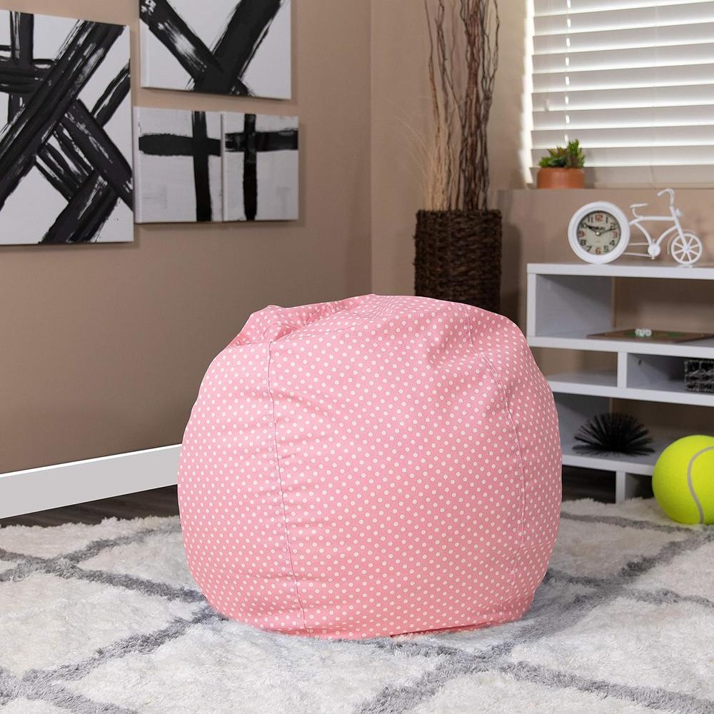 Flash Furniture Small Light Pink Dot Bean Bag Chair for Kids and Teens