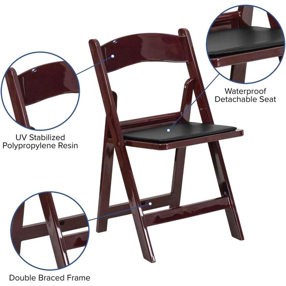 Flash Furniture HERCULES Series 1000 lb. Capacity Mahogany Resin Folding Chair