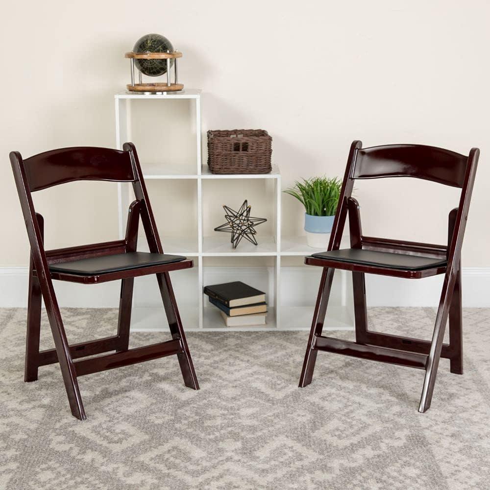Flash Furniture HERCULES Series 1000 lb. Capacity Mahogany Resin Folding Chair