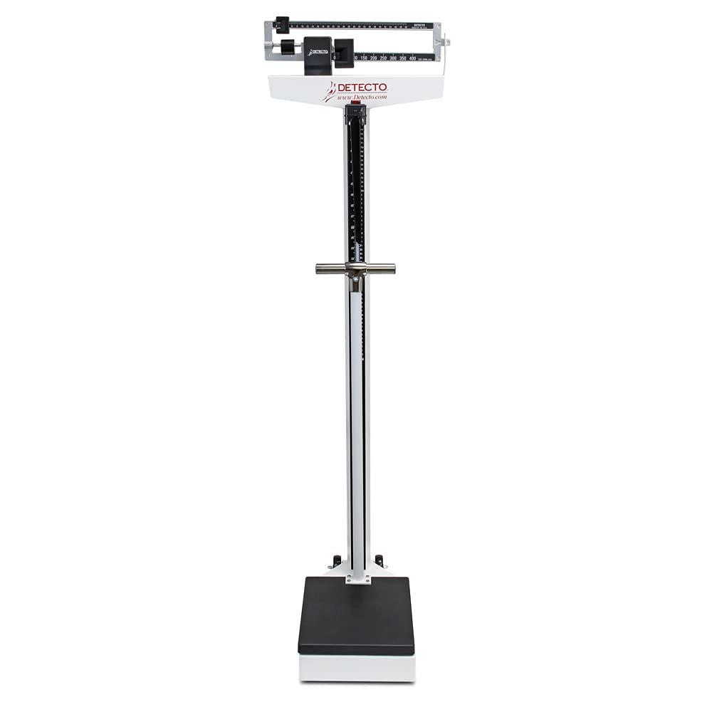 Detecto 448 400 lb Capacity Scale w/ Height Rod, Wheels, & Hand Post