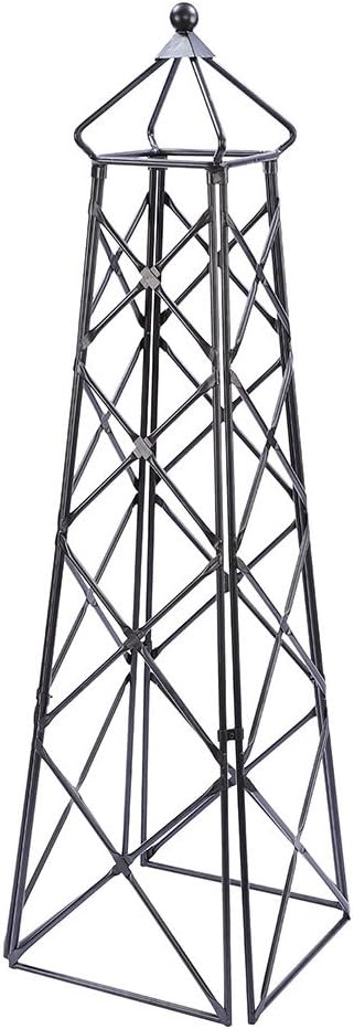 Achla Designs OBL-25 Lattice Wrought Iron Garden Obelisk Trellis, Graphite