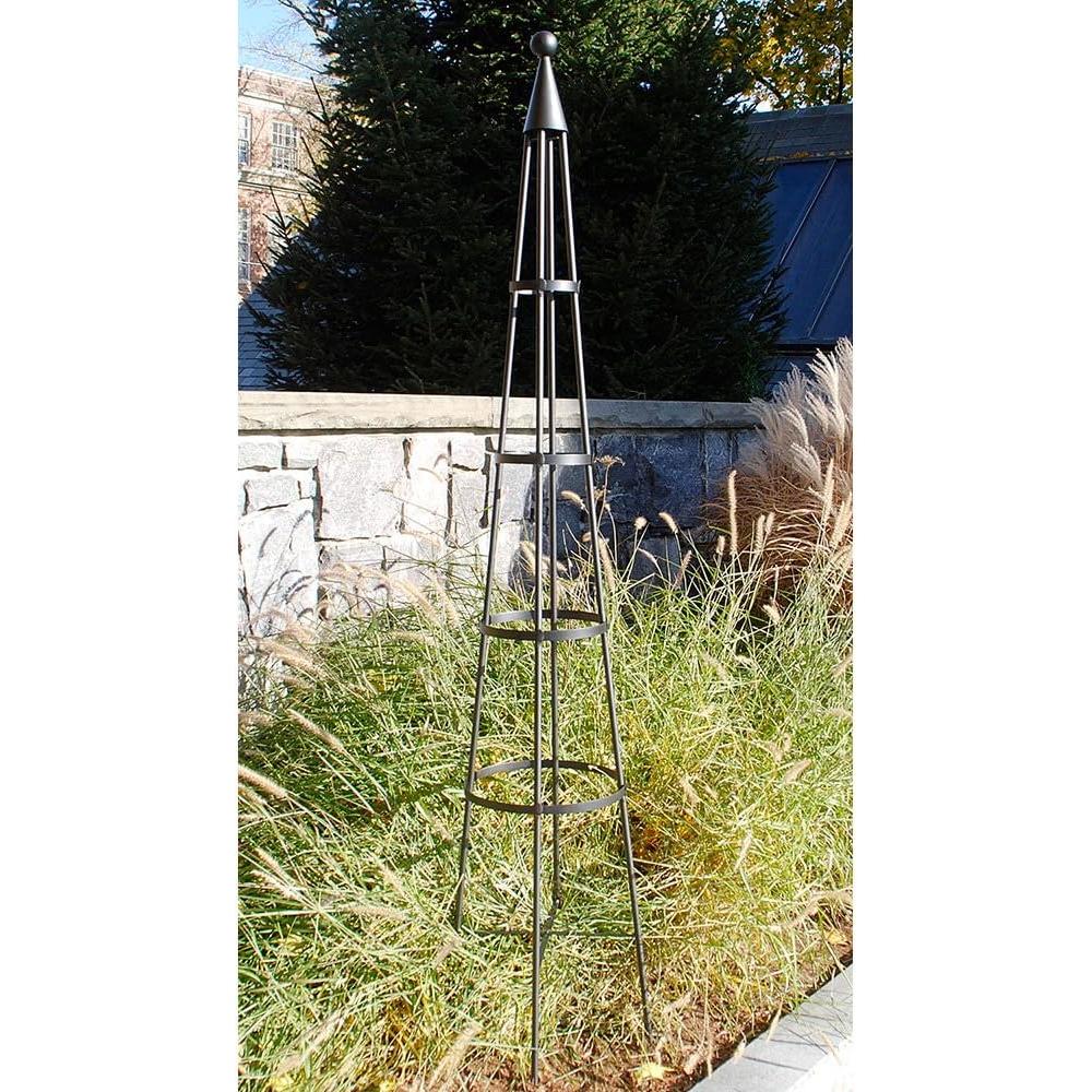 Achla Designs OBL-02, 85-in Wrought Iron Garden Obelisk Trellis, H, Graphite