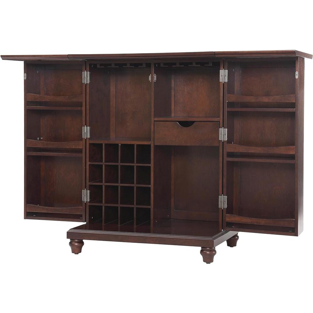 Crosley Furniture Alexandria Expandable Top Bar Cabinet, Vintage Mahogany