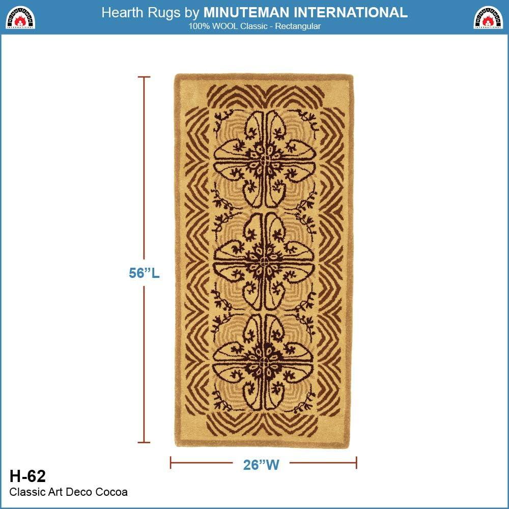Minuteman International Art Deco Classic Wool Hearth Rug, Cocoa