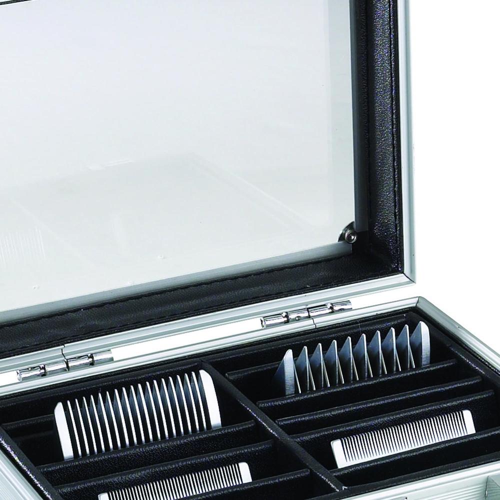 Top Performance  Professional Clipper Blade Cases  Durable Aluminum Clipper Blade Cases for Professional Groomers, Chrome