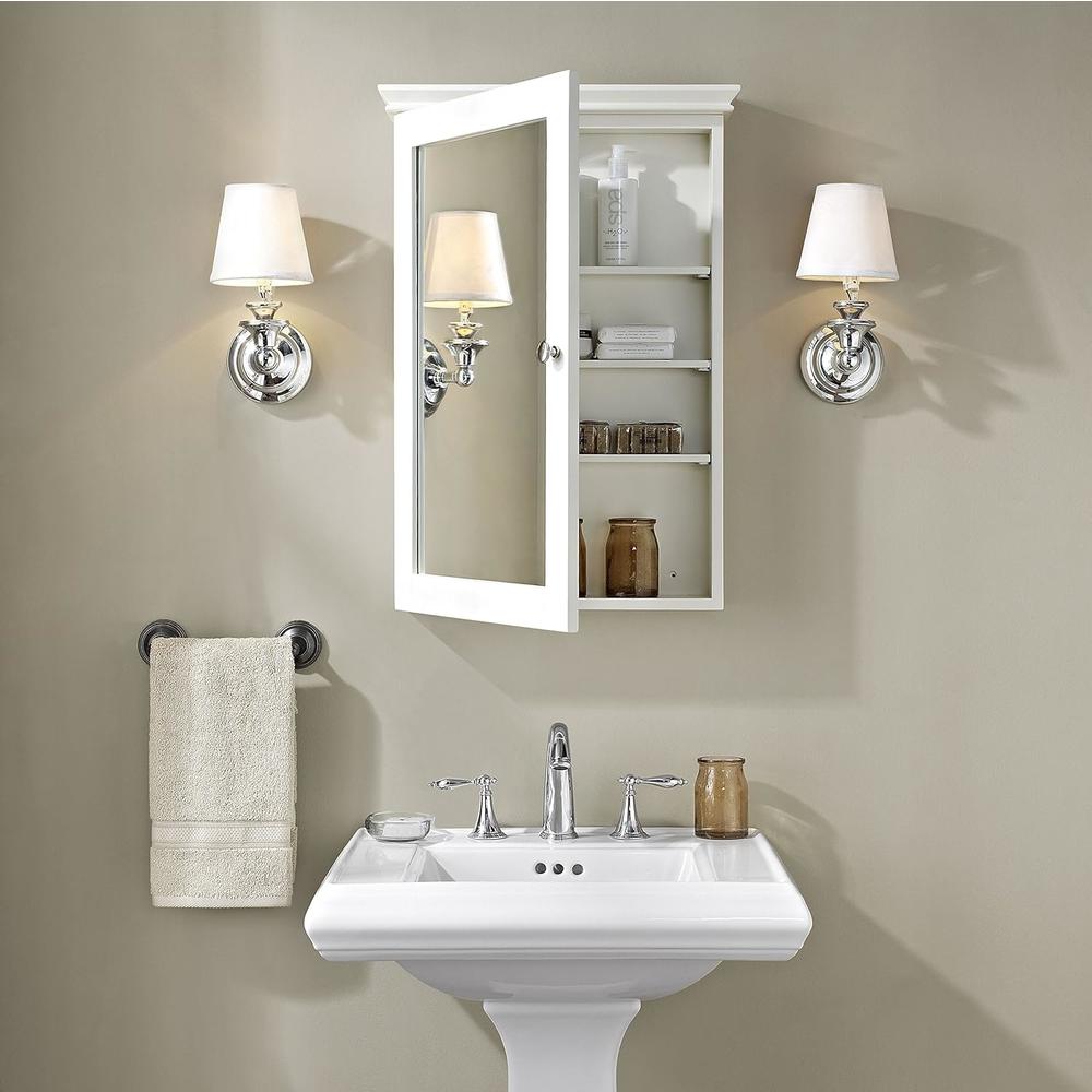 Crosley Furniture Lydia Mirrored Bathroom Wall Cabinet, White