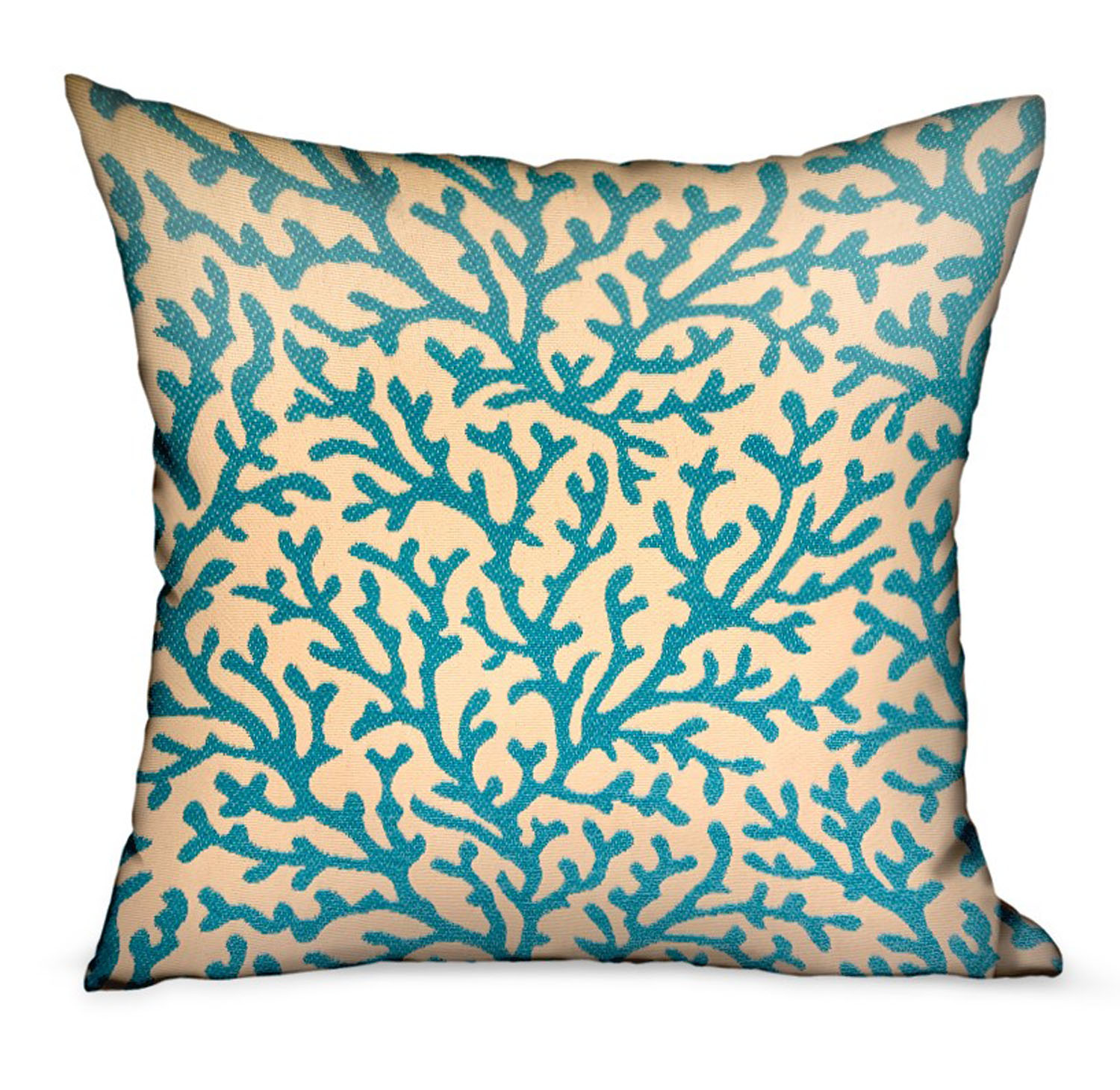 Plutus Brands Marlin Vines Blue, Cream Floral Luxury Throw Pillow Double Sided, 24"x24"