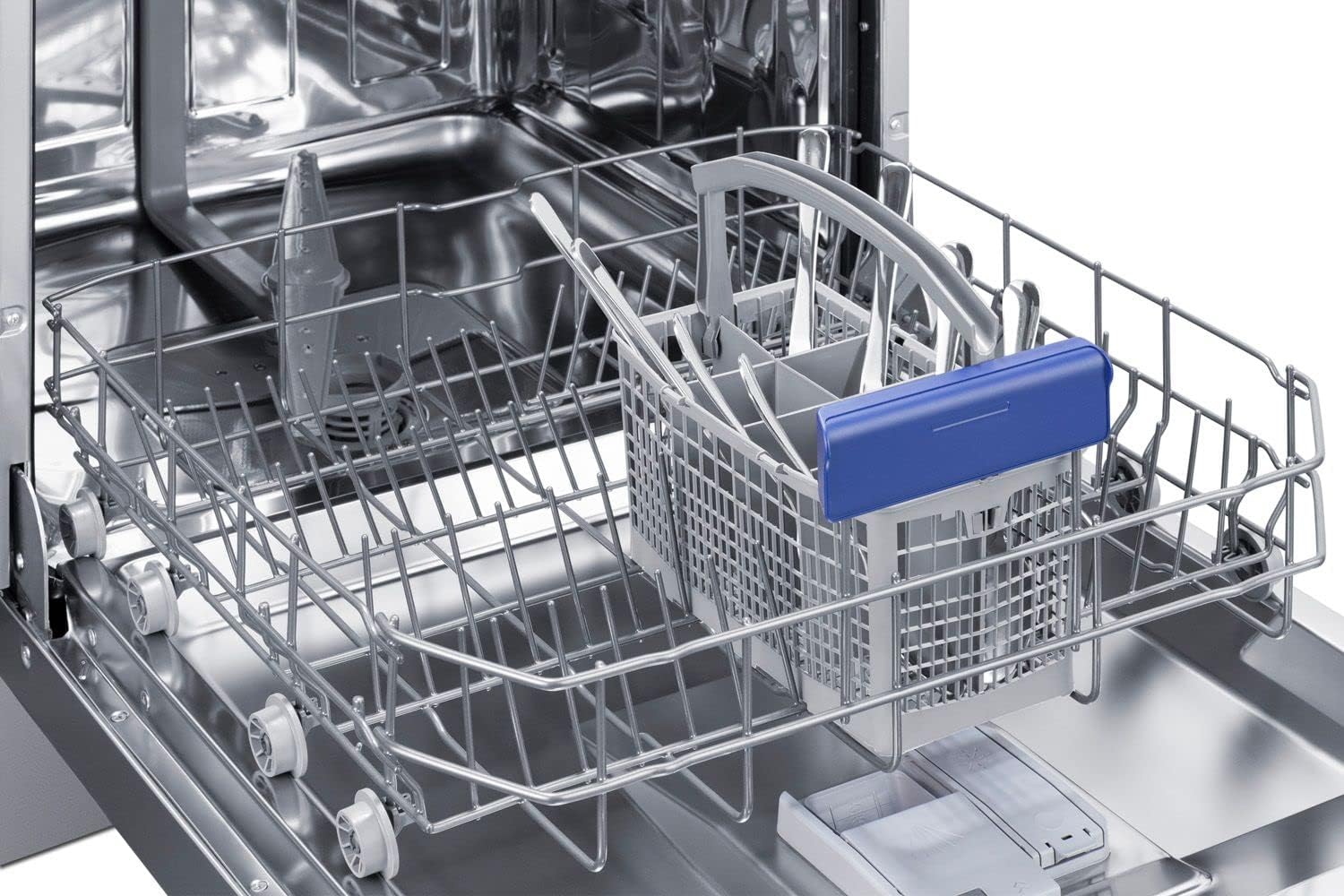 Summit Appliance 24 wide ENERGY STAR certified ADA height dishwasher in stainless steel with top-mount controls