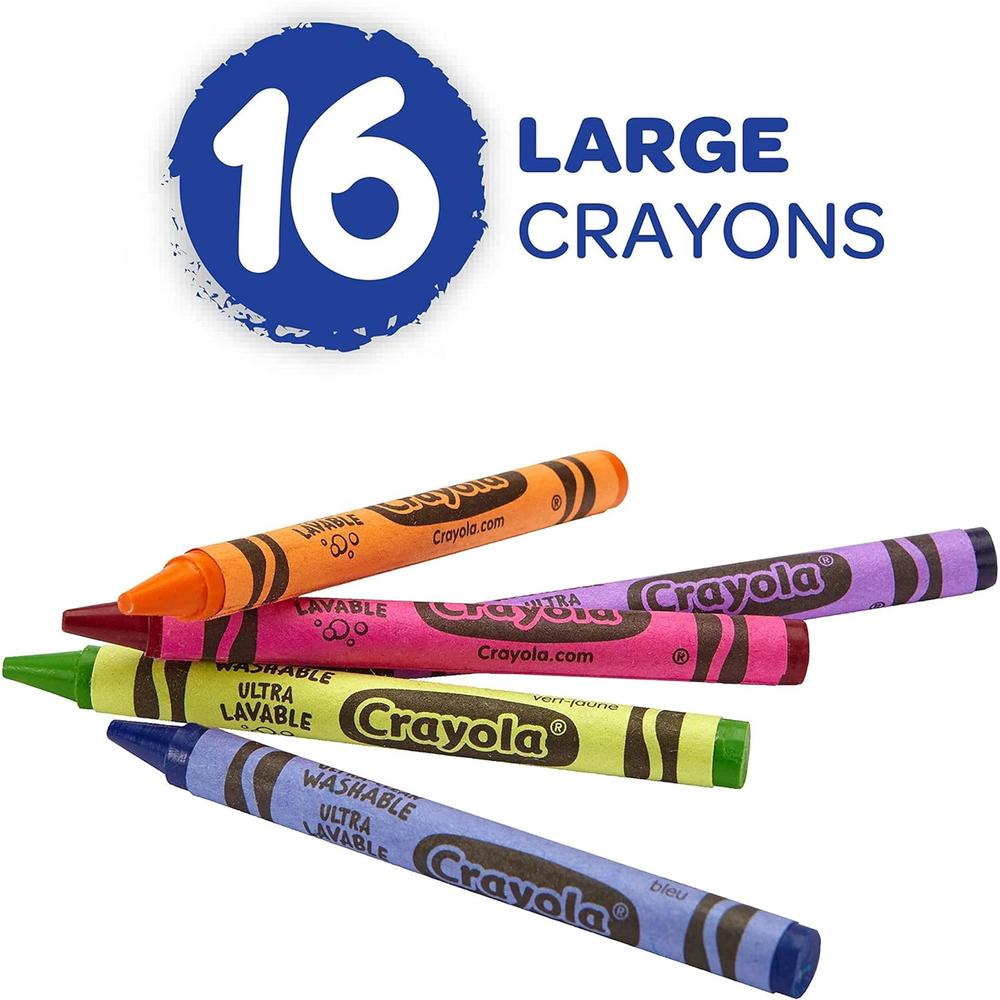 Crayola Ultra Clean Washable Crayons, Large Crayons, 16Count