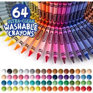 Crayola Ultra Clean Washable Crayons, Built In Sharpener, 64 Count, Kids At  Home Activities