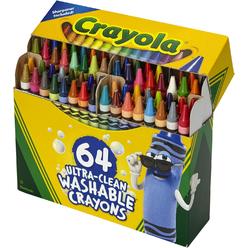 Crayola Ultra Clean Washable Crayons, Built In Sharpener, 64 Count, Kids At Home Activities