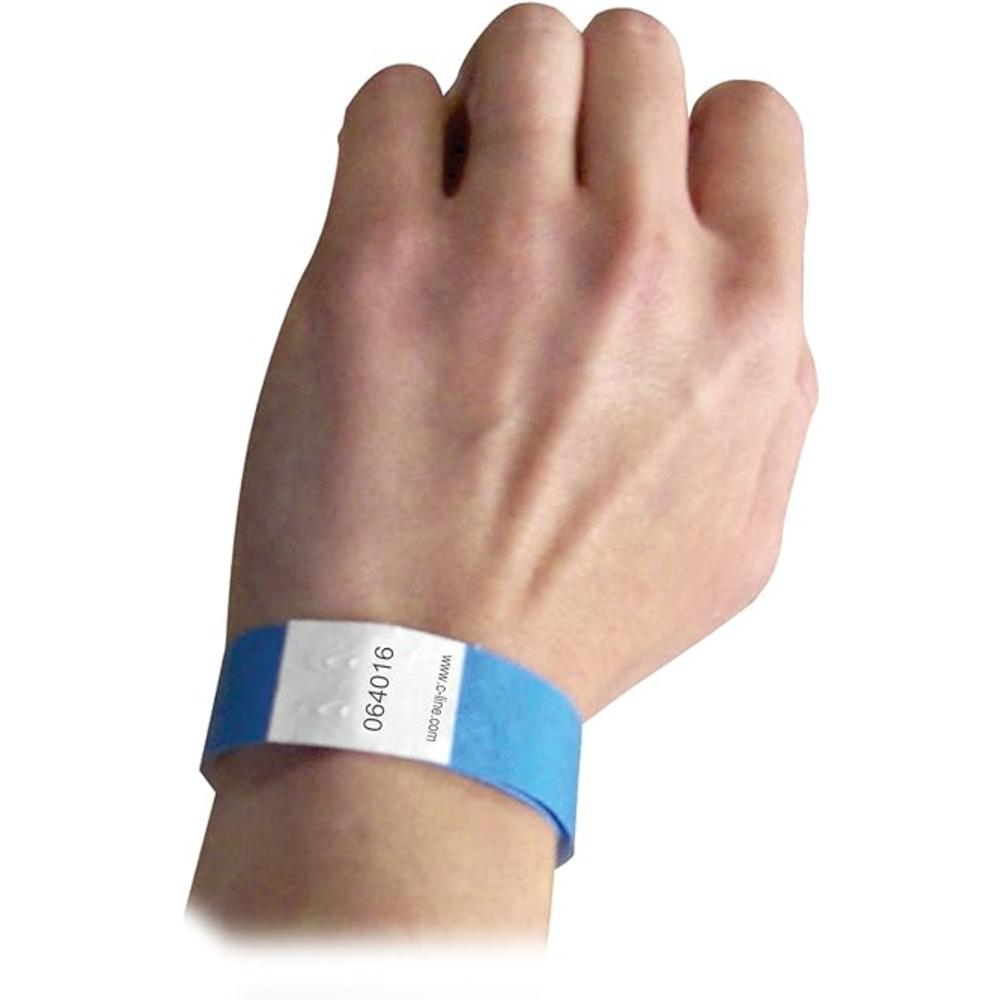 C-Line DuPont Tyvek Security Wristbands, Blue, 100-Pack