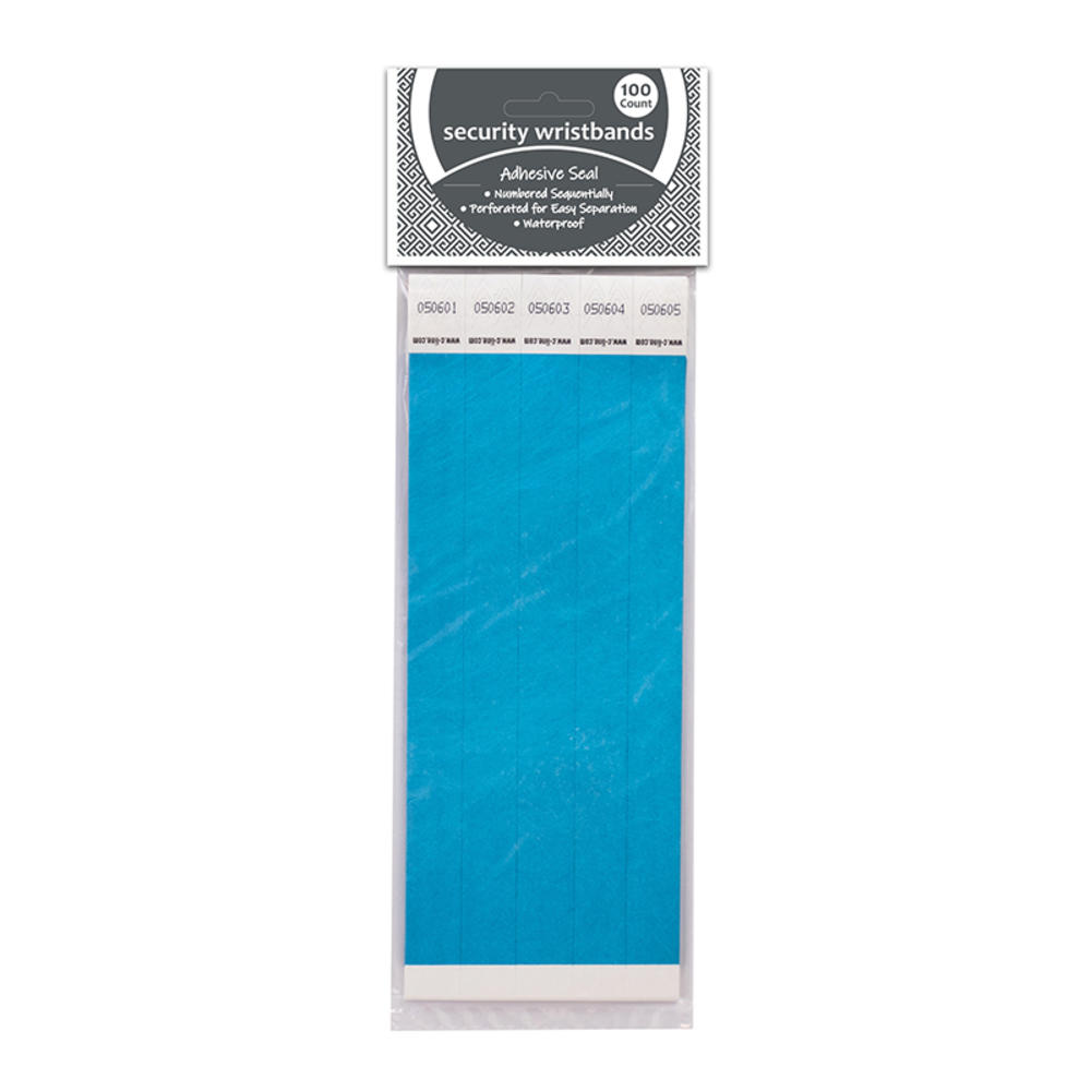 C-Line DuPont Tyvek Security Wristbands, Blue, 100-Pack