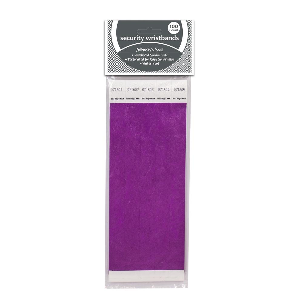 C-Line Dupont Tyvek Security Wristbands, Purple, 100-Pack