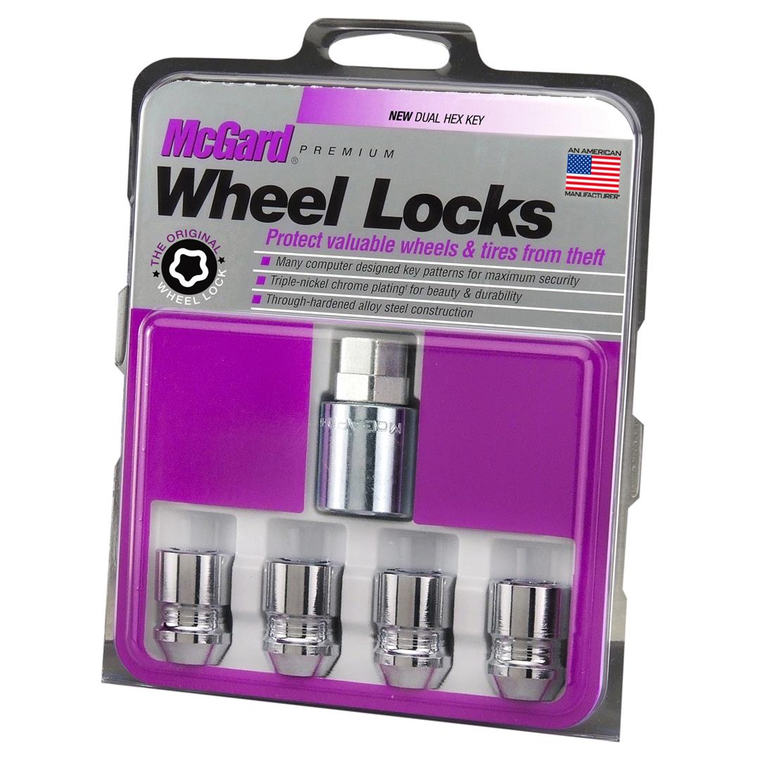 McGard 24154 Chrome Cone Seat Wheel Locks (M12 x 1.25 Thread Size) - 4 Locks / 1 Key