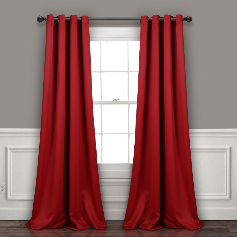 Lush Decor Lush Dcor Insulated Grommet Blackout Curtain Panels Red Pair Set 52x95