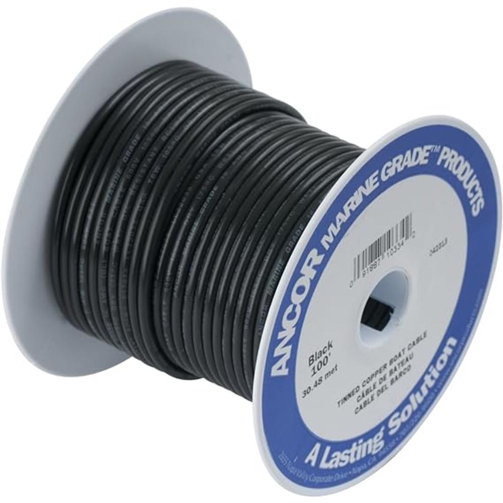 Ancor Black 16 AWG Tinned Copper Wire - 25'