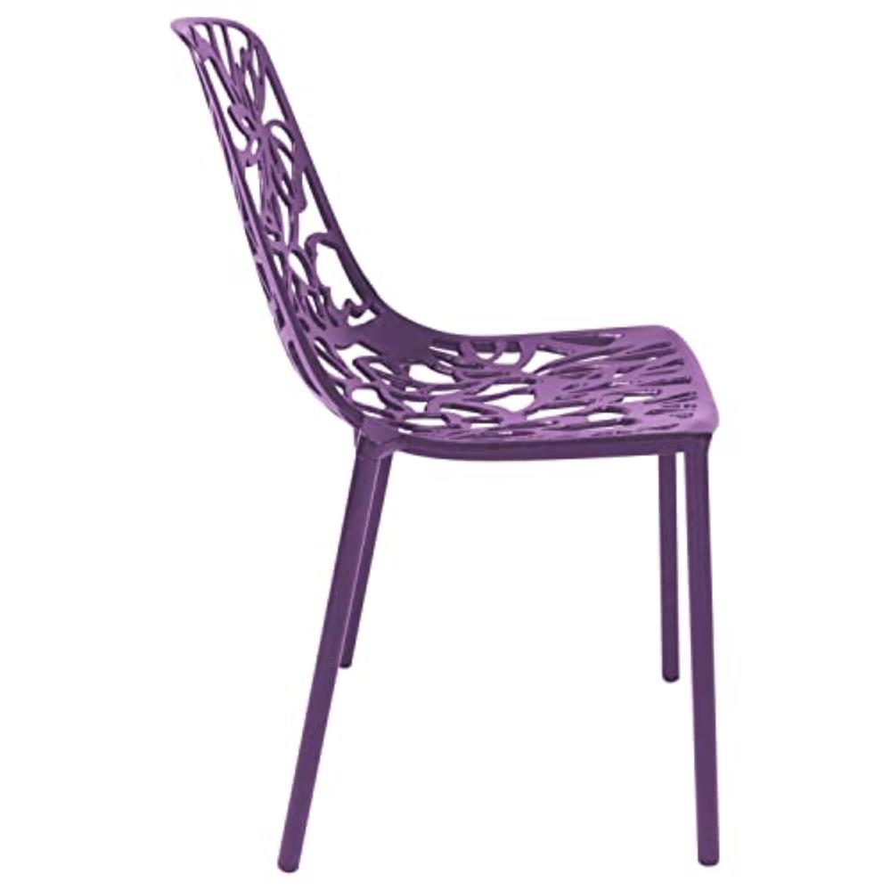 LeisureMod Modern Devon Aluminum Chair, Set of 4
