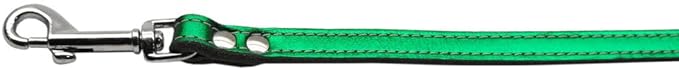 Mirage Pet Products Fashionable Leather Metallic Emerald Green Leash, 1/2" Wide