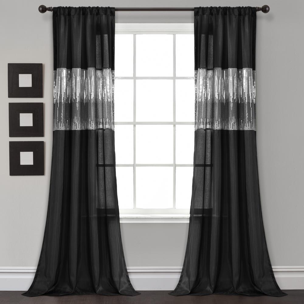Lush Decor Night Sky Window Curtain Panels Black 42X84 single