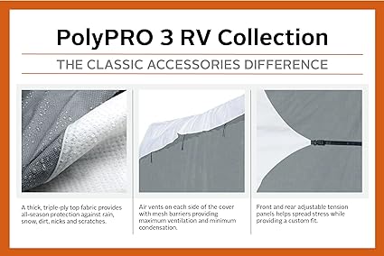 Classic Accessories 79463 PolyPRO 3 Deluxe Class C RV Cover fits 26'-29'L