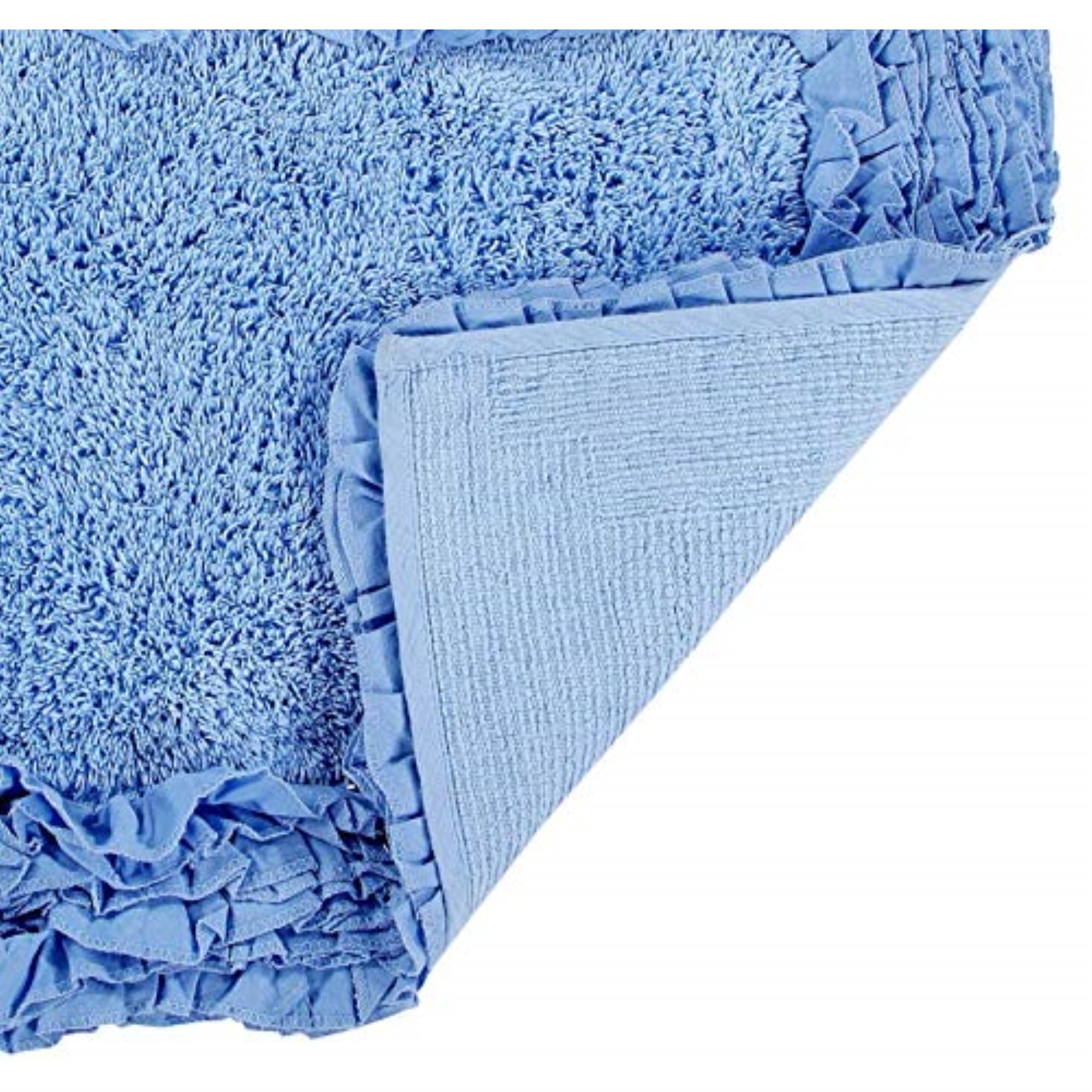 Better Trends Shaggy Border Collection 20" x 60" Rectangle in Blue