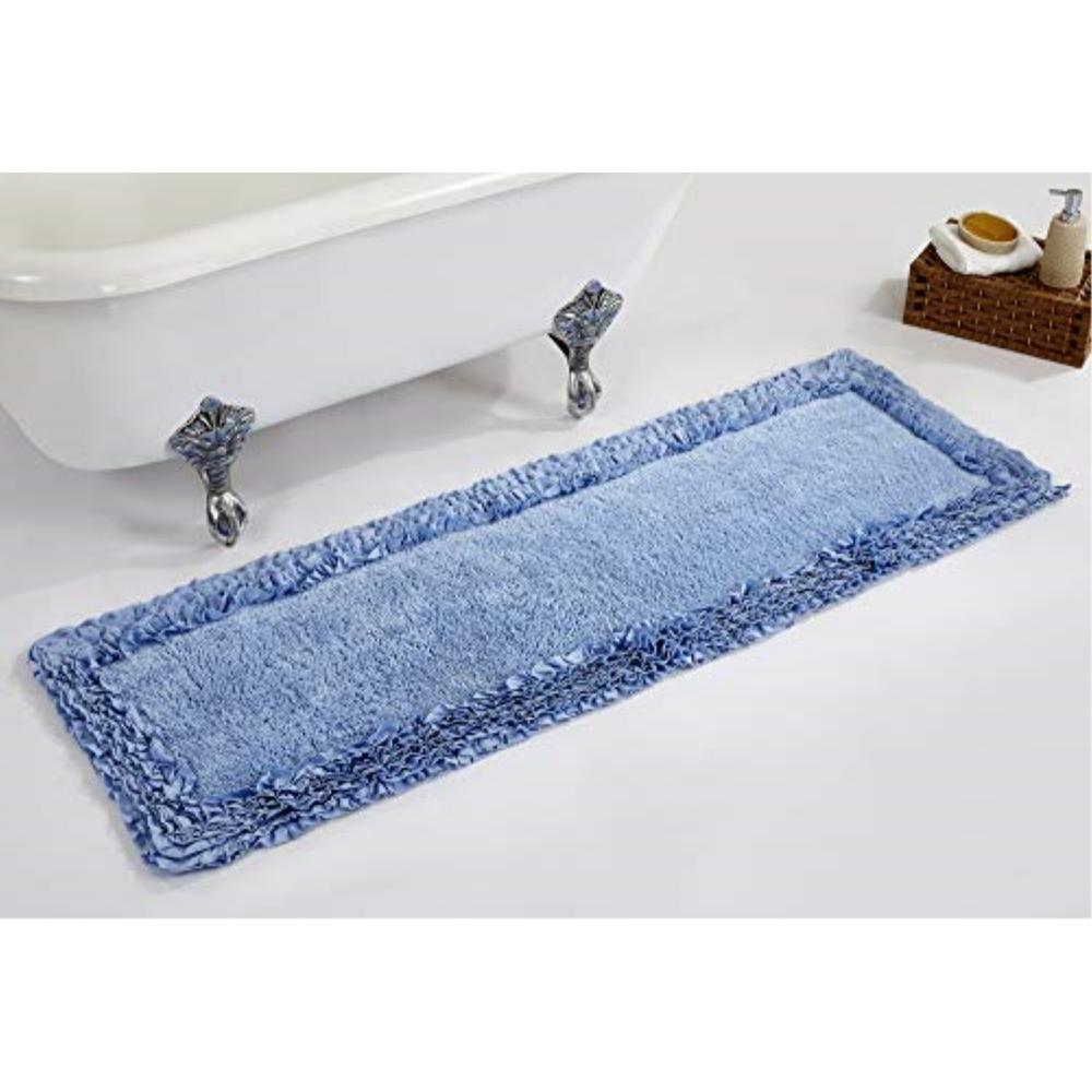 Better Trends Shaggy Border Collection 20" x 60" Rectangle in Blue