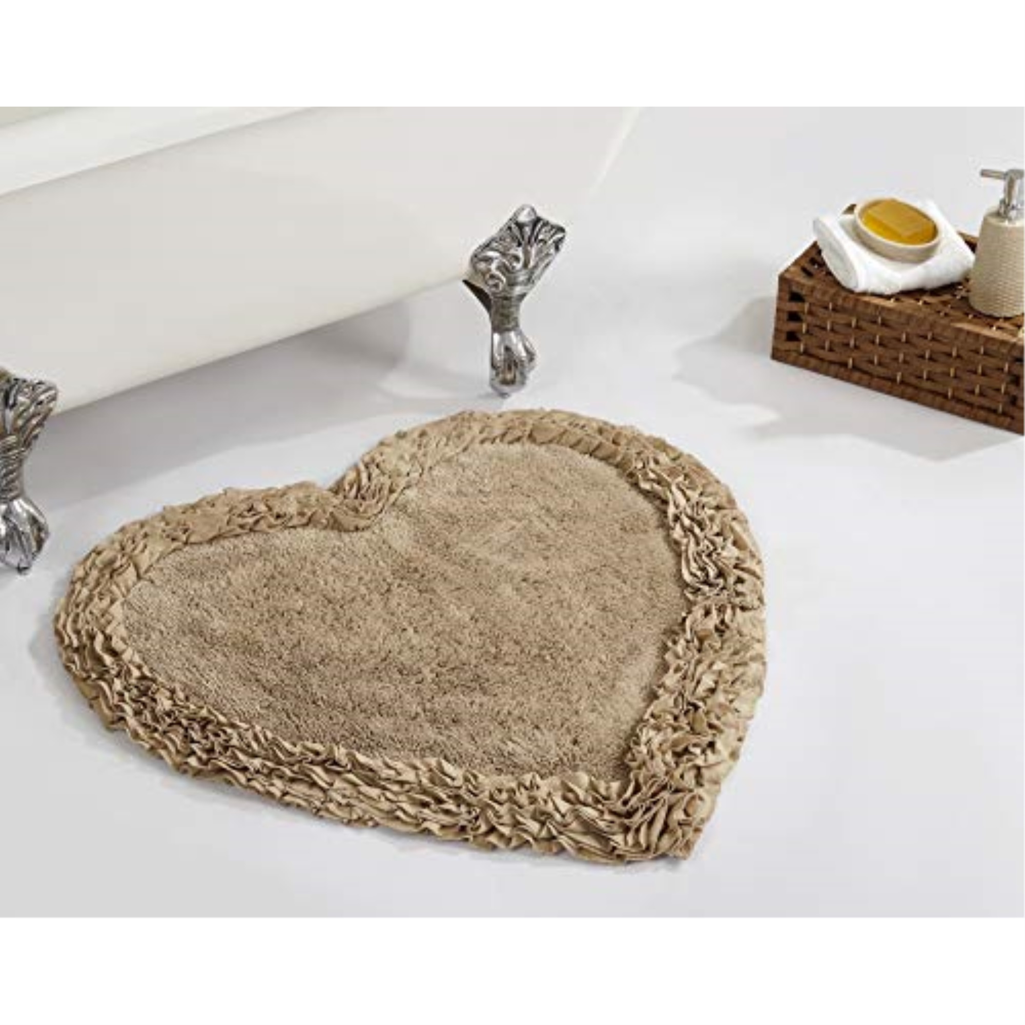 Better Trends Shaggy Border Collection 30" Heart in Beige