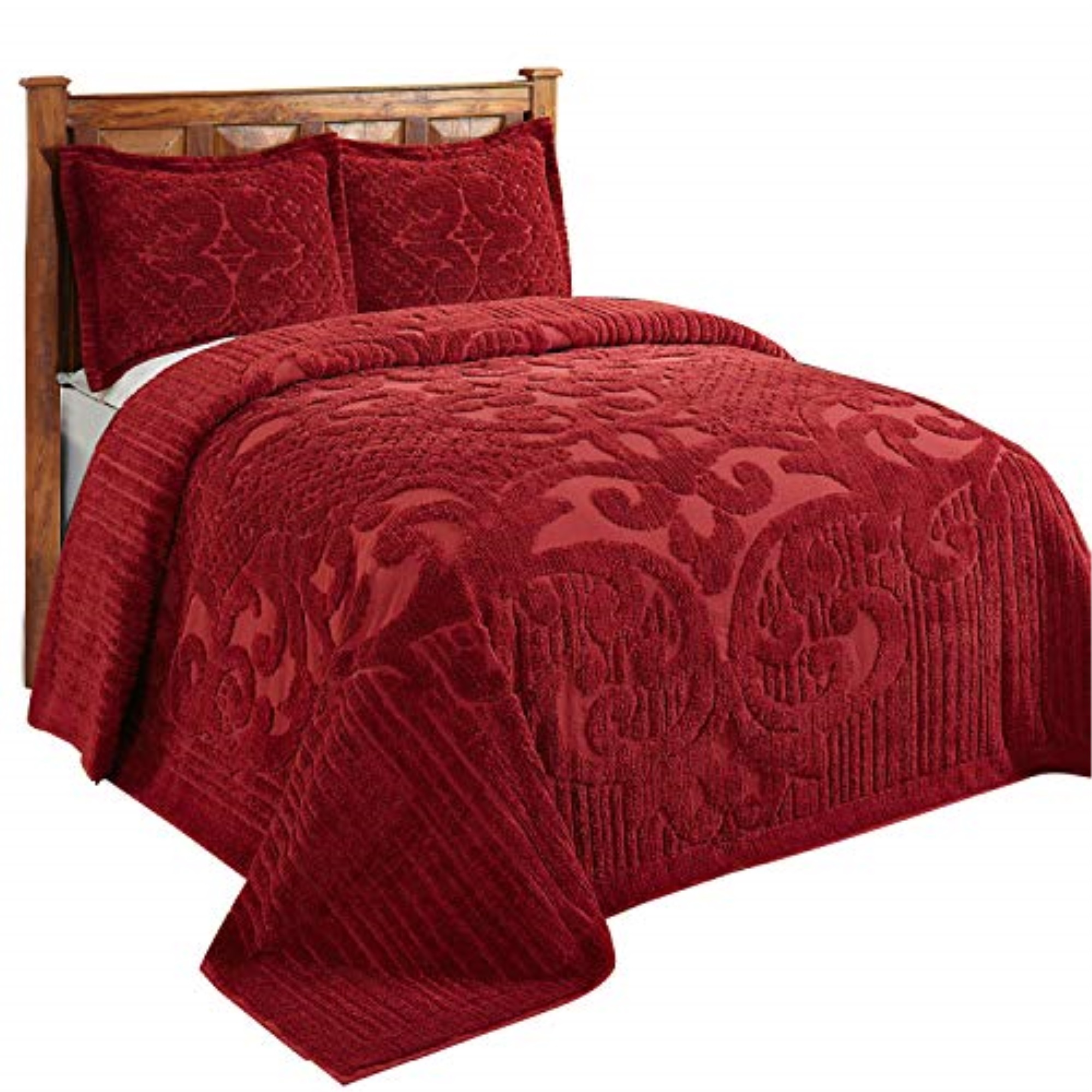 Better Trends Ashton Collection Full/Double Bedspread in Burgundy