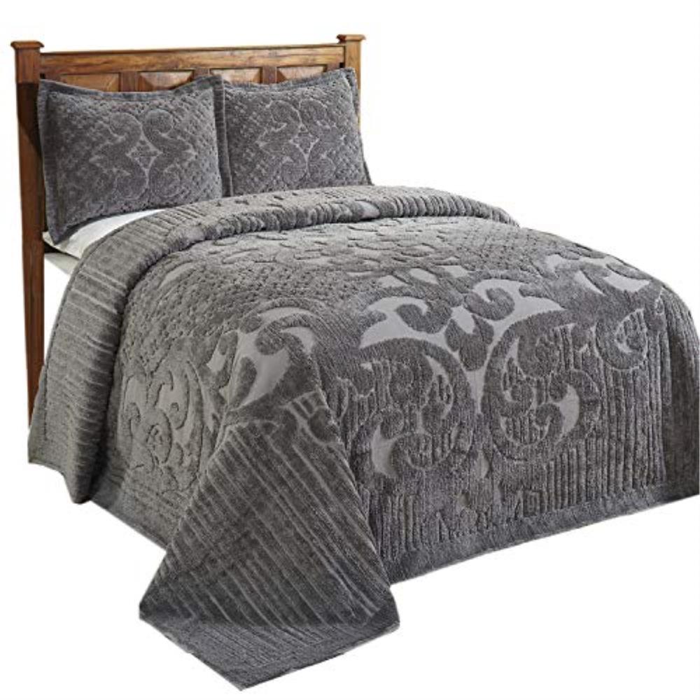 Better Trends Ashton Collection King Bedspread in Gray