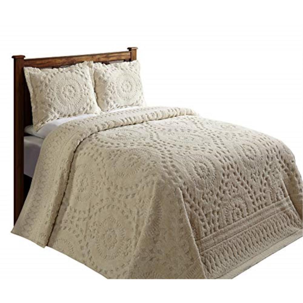 Better Trends Rio Collection Full/Double Bedspread in Ivory