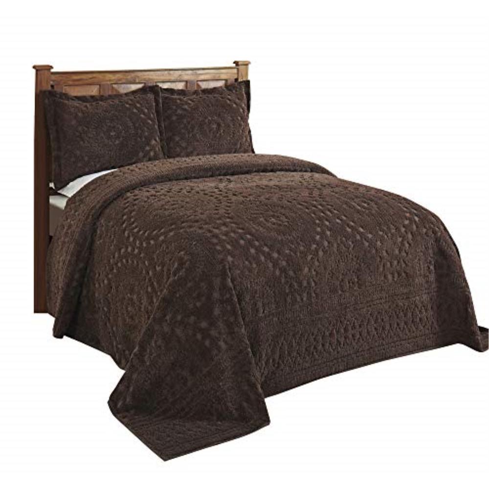 Better Trends Rio Collection Queen Bedspread in Chocolate