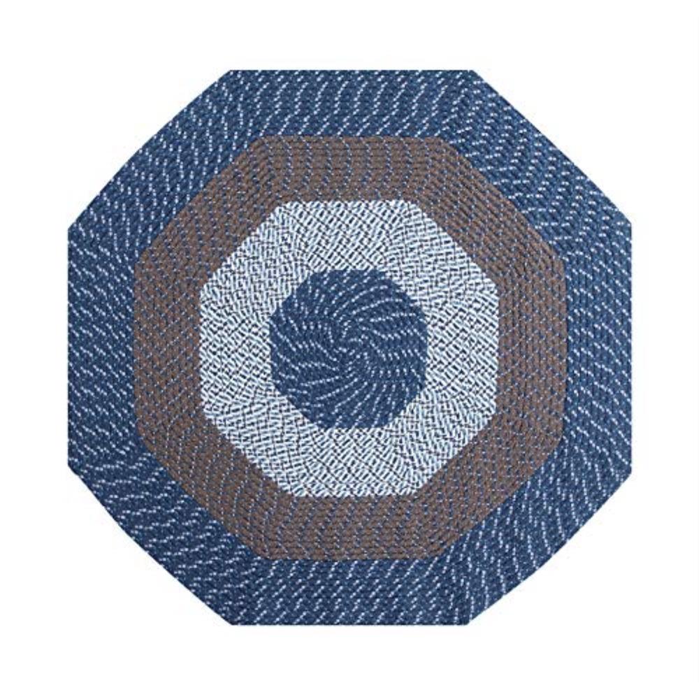 Better Trends Country Stripe Collection 96" Octagonal in Chambray Stripe