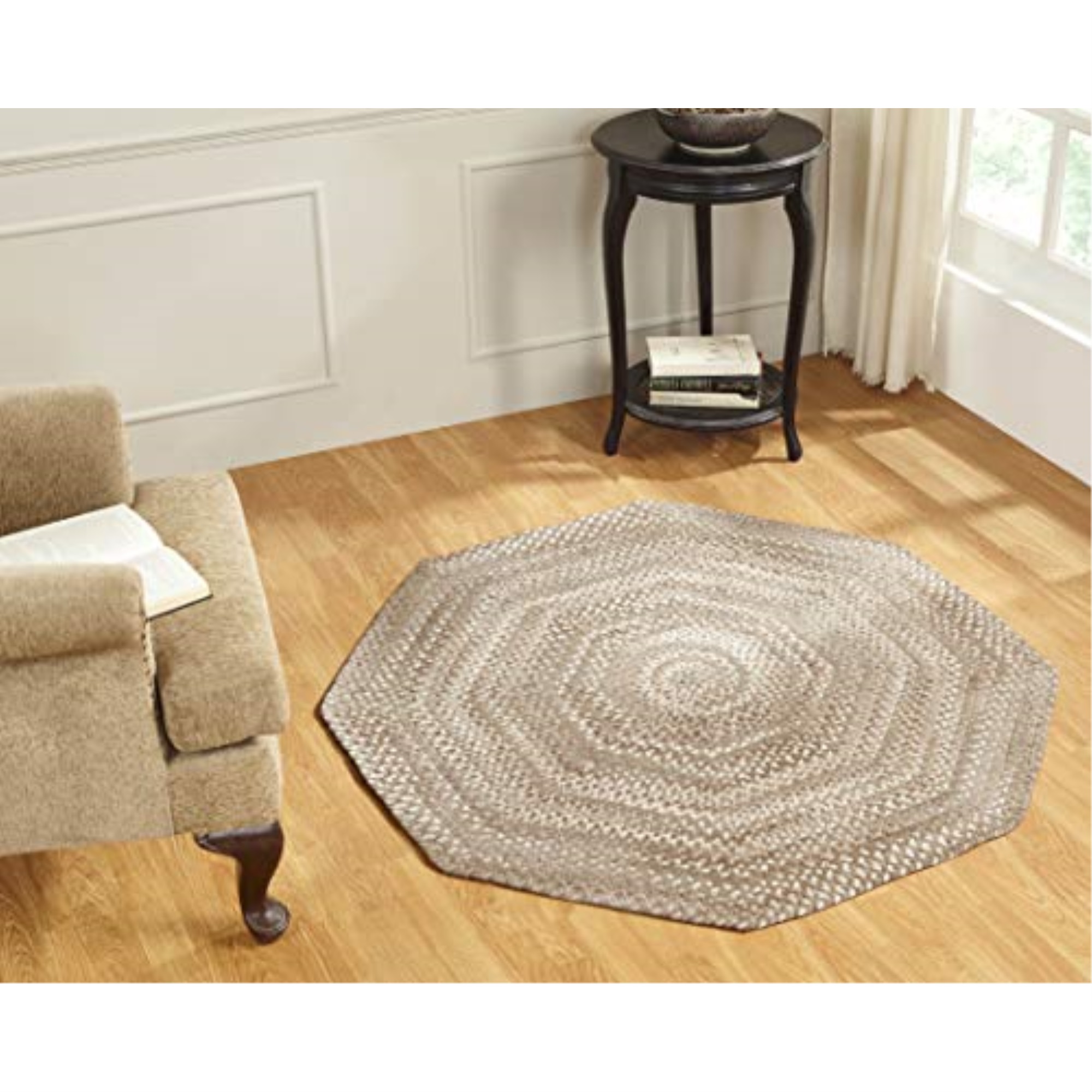 Better Trends Ombre Chenille Collection 72" Octagonal in Beige