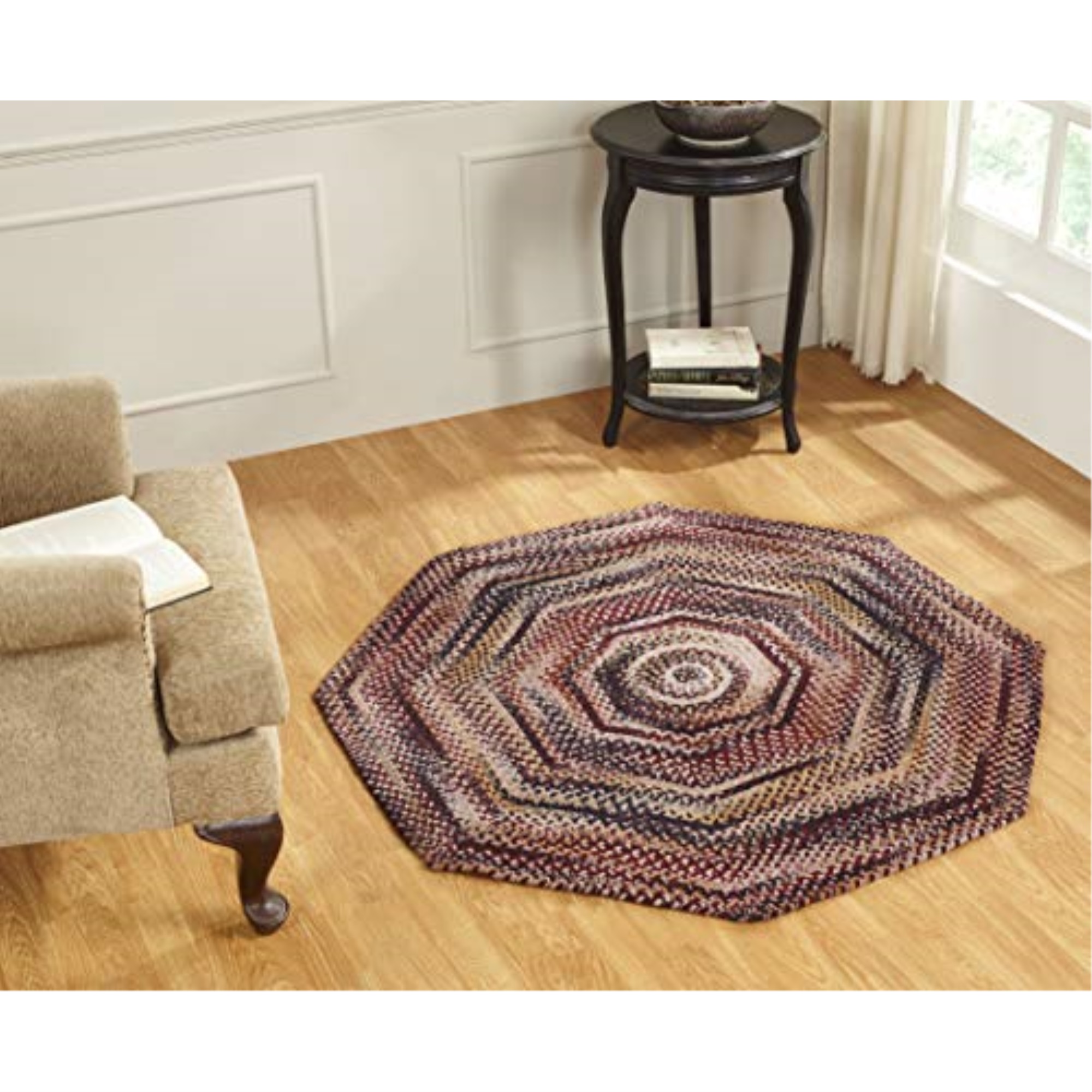 Better Trends Ombre Chenille Collection 72" Octagonal in Burgundy