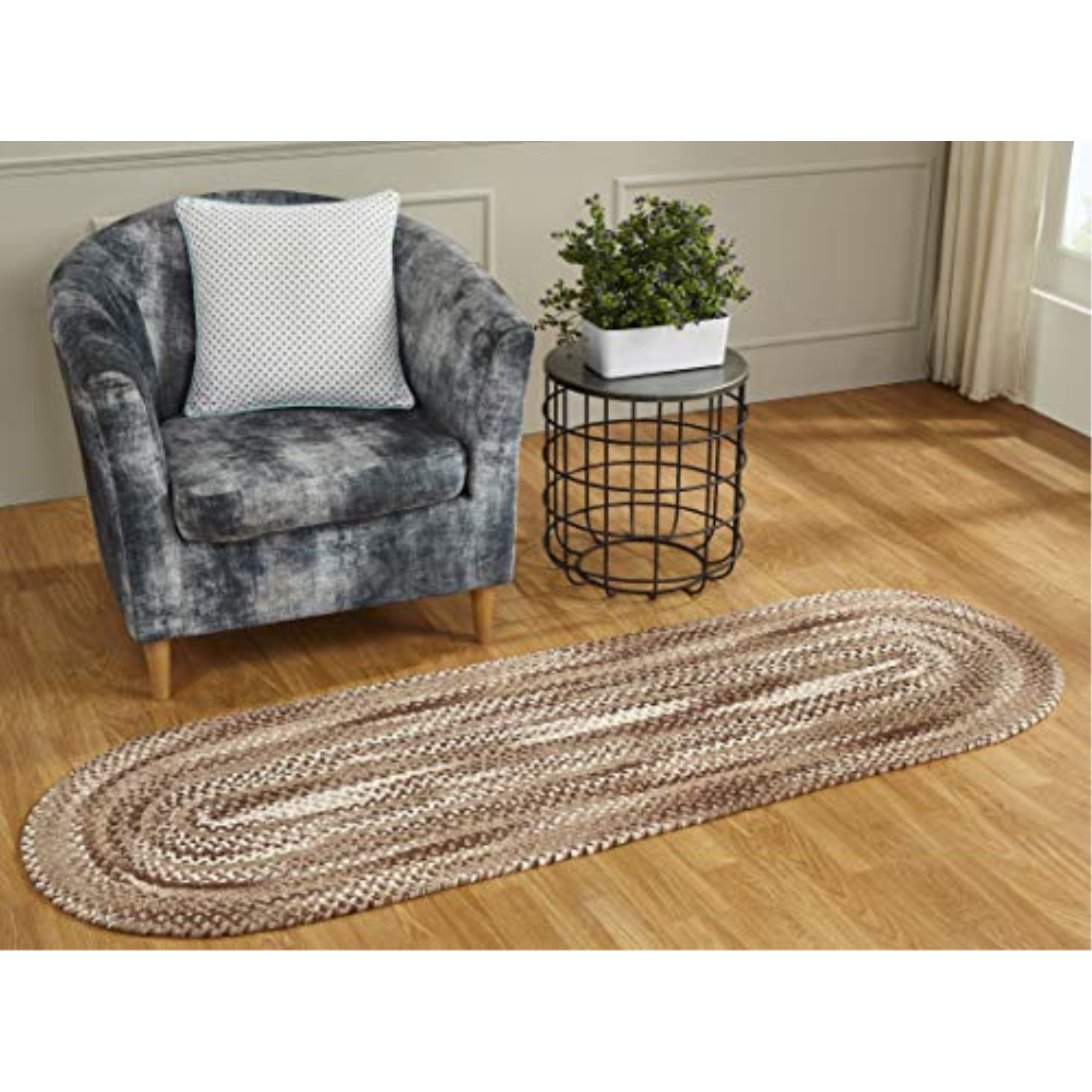 Better Trends Ombre Chenille Collection 24" x 72" Runner in Brown