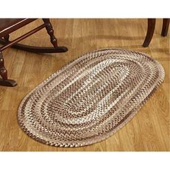 Better Trends BROCR57BRW Better Trends Ombre Chenille Collection 100% Cotton 60&' x 84&' Oval Braided Rug in Brown