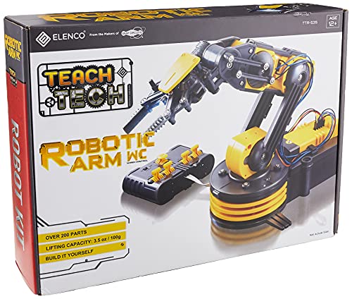 Elenco Electronics Elenco Teach Tech “Robotic Arm Wire Controlled”, Robotic Arm Kit, STEM Building Toys for Kids 12+
